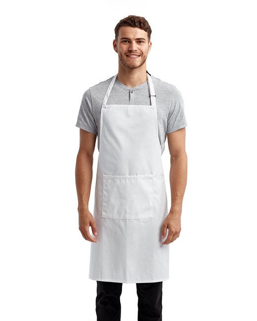 Custom Recycled Bib Apron with Pocket – Adjustable & Durable SOYT Printing Company White