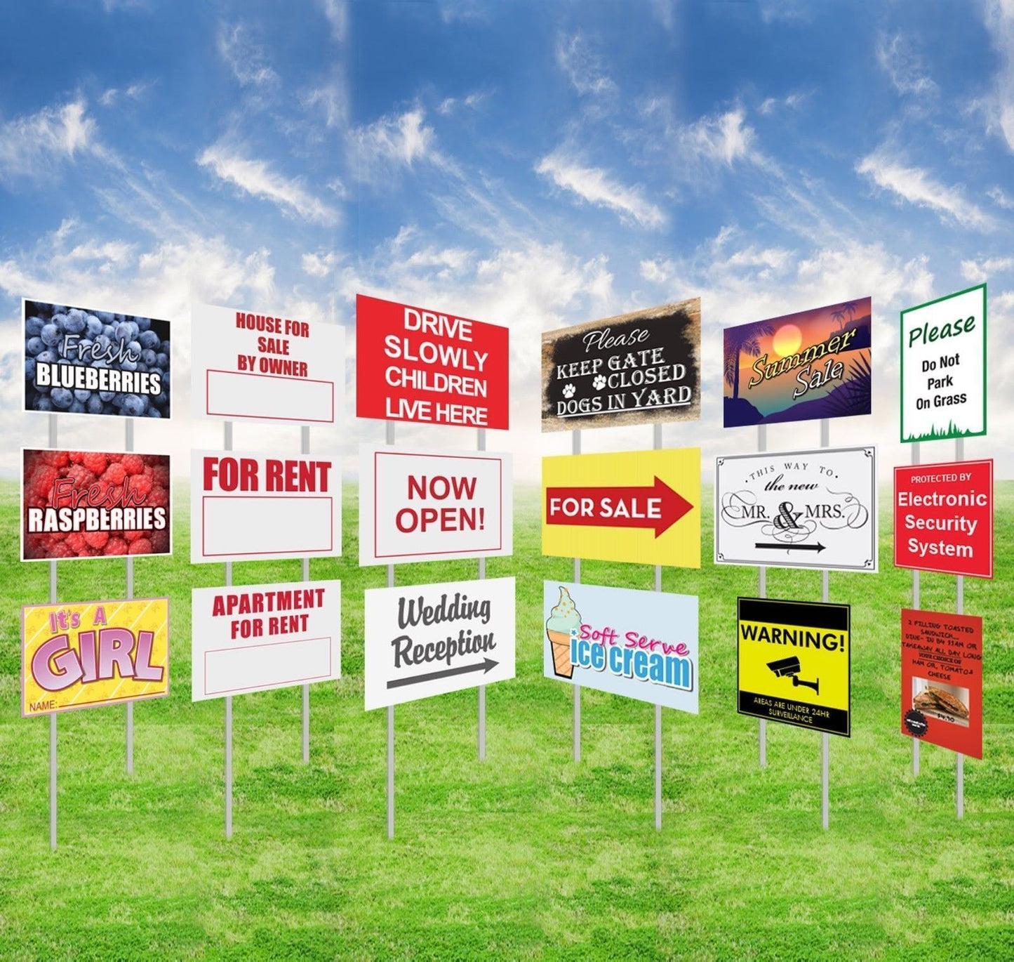 Custom Business Advertising Corrugated Plastic Yard Signs – High-Quality Custom Logo Printed and Branded Advertising Signs Show Off Your Threads
