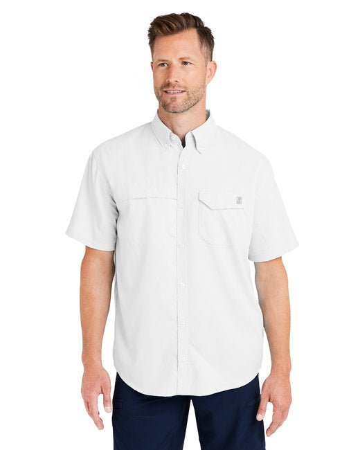 HUK Men's Tide Point Short Sleeve Shirt – Breathable, Performance-Driven, and Protective Huk Small White
