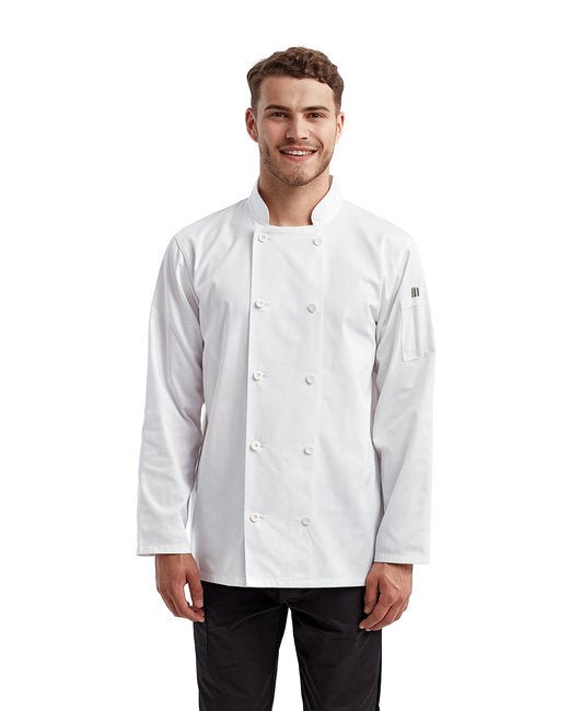 Custom Recycled Chef's Coat – Long-Sleeve with Mandarin Collar SOYT Printing Company X-Small White
