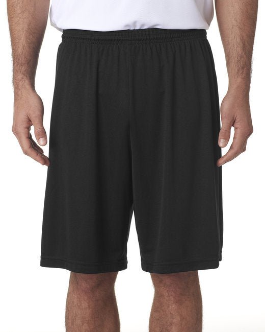 Custom Men's Performance Shorts – 9-Inch Inseam & Durable Fabric Shorts A4 Small Black