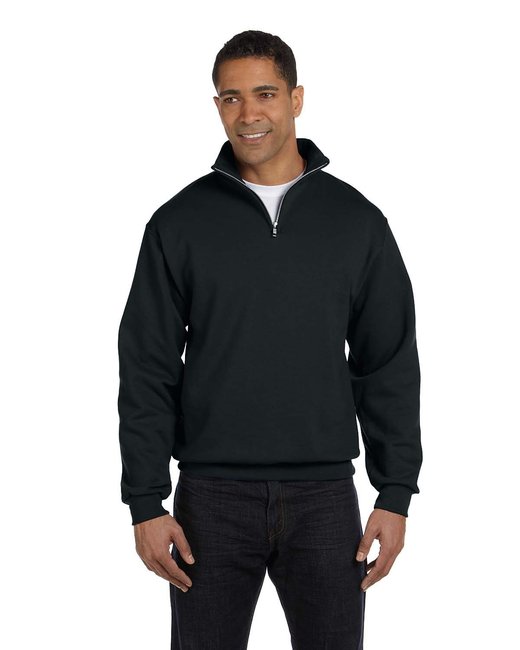 Custom Quarter-Zip Cadet Collar Sweatshirt – Smooth & Sustainable Sweater Gildan Small Black