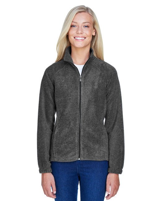 Custom Ladies' Full-Zip Fleece – Stylish, Durable & Comfortable Sweater Harriton X-Small Charcoal