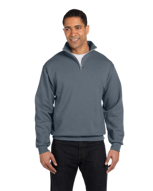 Custom Quarter-Zip Cadet Collar Sweatshirt – Smooth & Sustainable Sweater Gildan Small Charcoal Grey