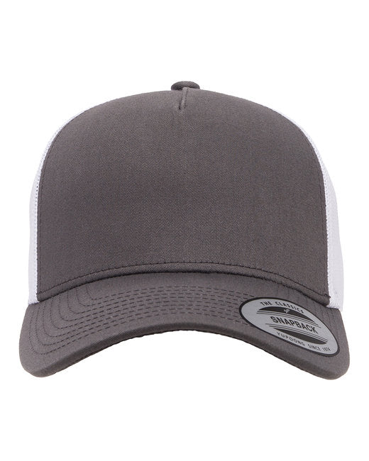 Customizable Mid-Profile Retro Trucker Cap – Durable Style with Online Design Show Off Your Threads Printing Company One Size Charcoal/ White