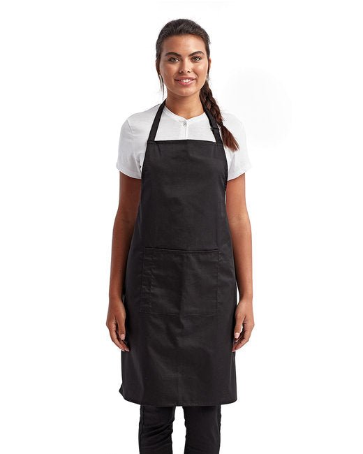 Custom Recycled Bib Apron with Pocket – Adjustable & Durable SOYT Printing Company Black