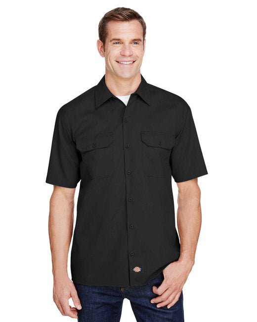 Custom Short-Sleeve Work Shirt – FLEX Fabric & Stain-Resistant SOYT Printing Company Small Black