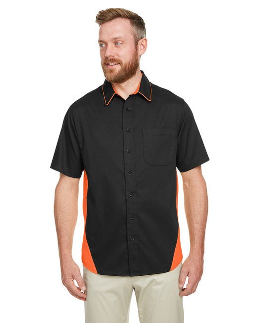 Custom Colorblock Short-Sleeve Shirt – Stain-Release & Durable Design SOYT Printing Company Small Black/ Orange
