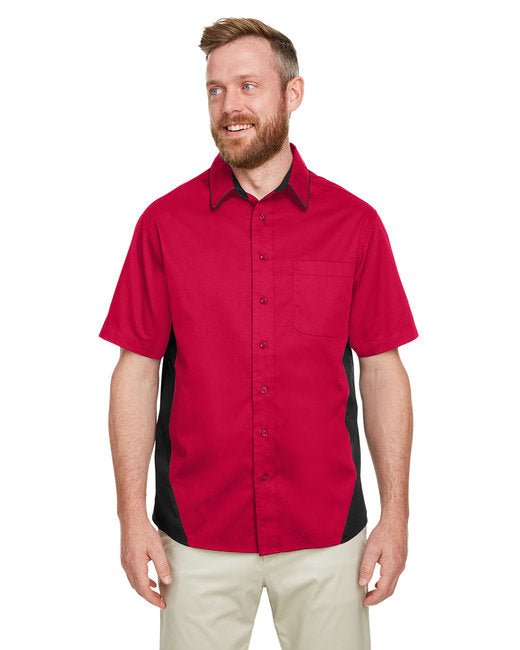 Custom Colorblock Short-Sleeve Shirt – Stain-Release & Durable Design SOYT Printing Company Small Red/ Black