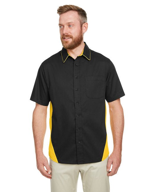 Custom Colorblock Short-Sleeve Shirt – Stain-Release & Durable Design SOYT Printing Company Small Black/ Yellow