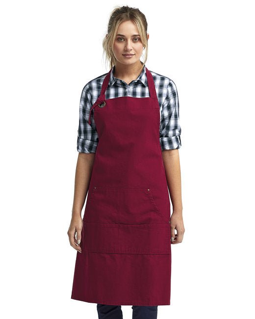 Custom Heavy Cotton Canvas Pocket Apron – Adjustable & 4-Compartment Design SOYT Printing Company Burgundy