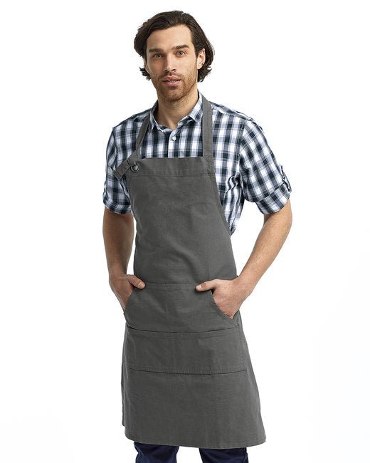 Custom Heavy Cotton Canvas Pocket Apron – Adjustable & 4-Compartment Design SOYT Printing Company Dark Grey
