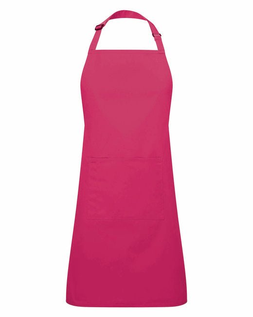 Custom Recycled Bib Apron with Pocket – Adjustable & Durable SOYT Printing Company Hot Pink