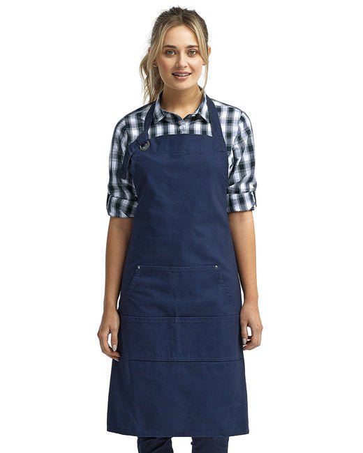 Custom Heavy Cotton Canvas Pocket Apron – Adjustable & 4-Compartment Design SOYT Printing Company Navy Blue