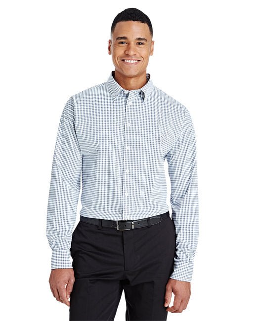 Custom Micro Windowpane Woven Shirt – Comfortable & Performance-Driven SOYT Printing Company Small Navy/ White