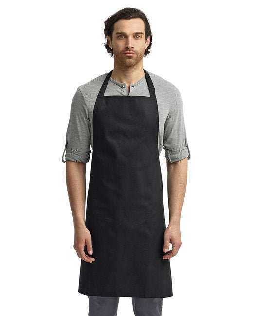 Custom Recycled Bib Apron – Eco-Friendly & Adjustable Neckband SOYT Printing Company Black