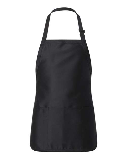 Full-Length Apron With Pouch Pocket - Q-Tees | Customizable and Functional Q-Tees One Size Black