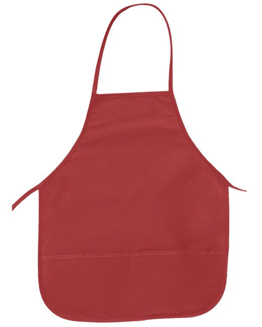 Custom Two-Pocket Apron – Compact 24-Inch Length with Front Pockets SOYT Printing Company Red