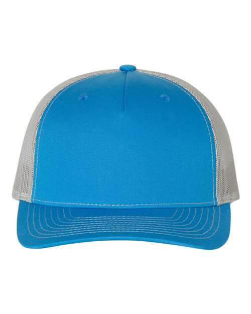 Five-Panel Trucker Cap - Richardson | Stylish, Breathable, and Adjustable Richardson One Size Cobalt Blue/ Grey