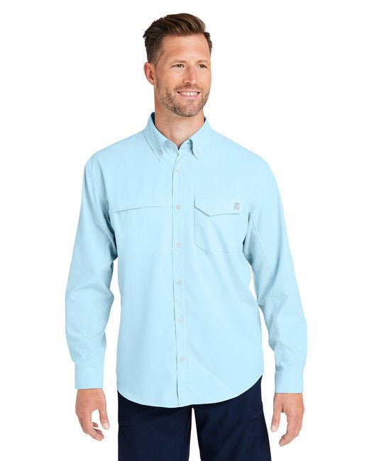 HUK Men's Tide Point Long Sleeve Shirt – Protective, Moisture-Wicking, and Breathable Huk Small Crystal Mist