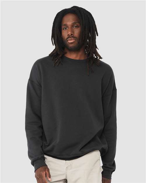 Sponge Fleece Drop Shoulder Crewneck Sweatshirt - BELLA + CANVAS | Soft, Modern, and Unisex Bella Canvas Small Dark Grey