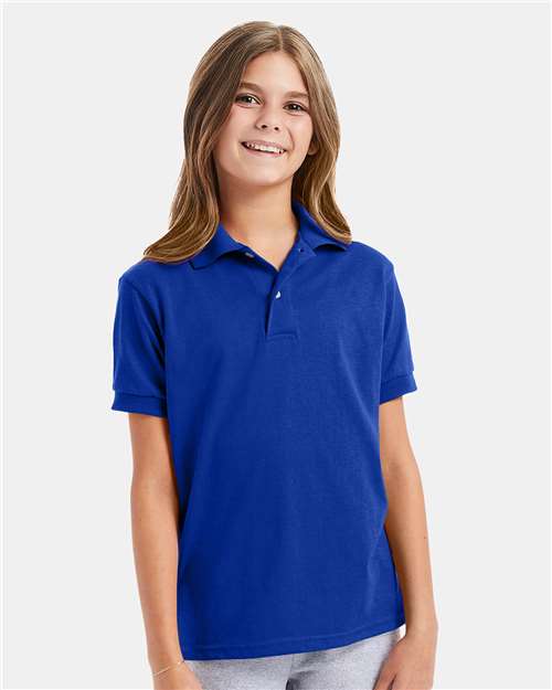 Youth Ecosmart® Jersey Polo - Hanes | Sustainable, Durable, and Comfortable Hanes