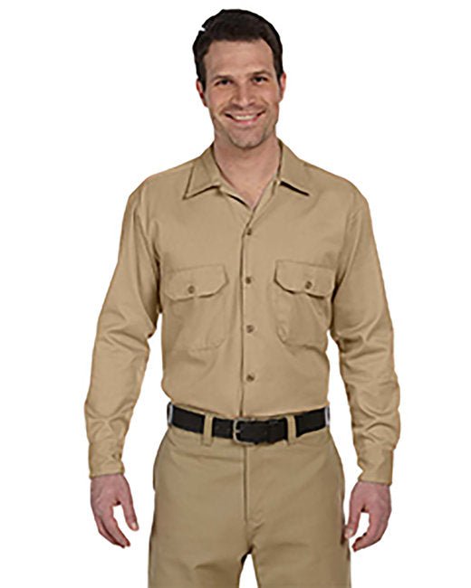 Dickies Unisex Long-Sleeve Work Shirt – Durable, Easy-Care Workwear Dickies Small Dessert Sand
