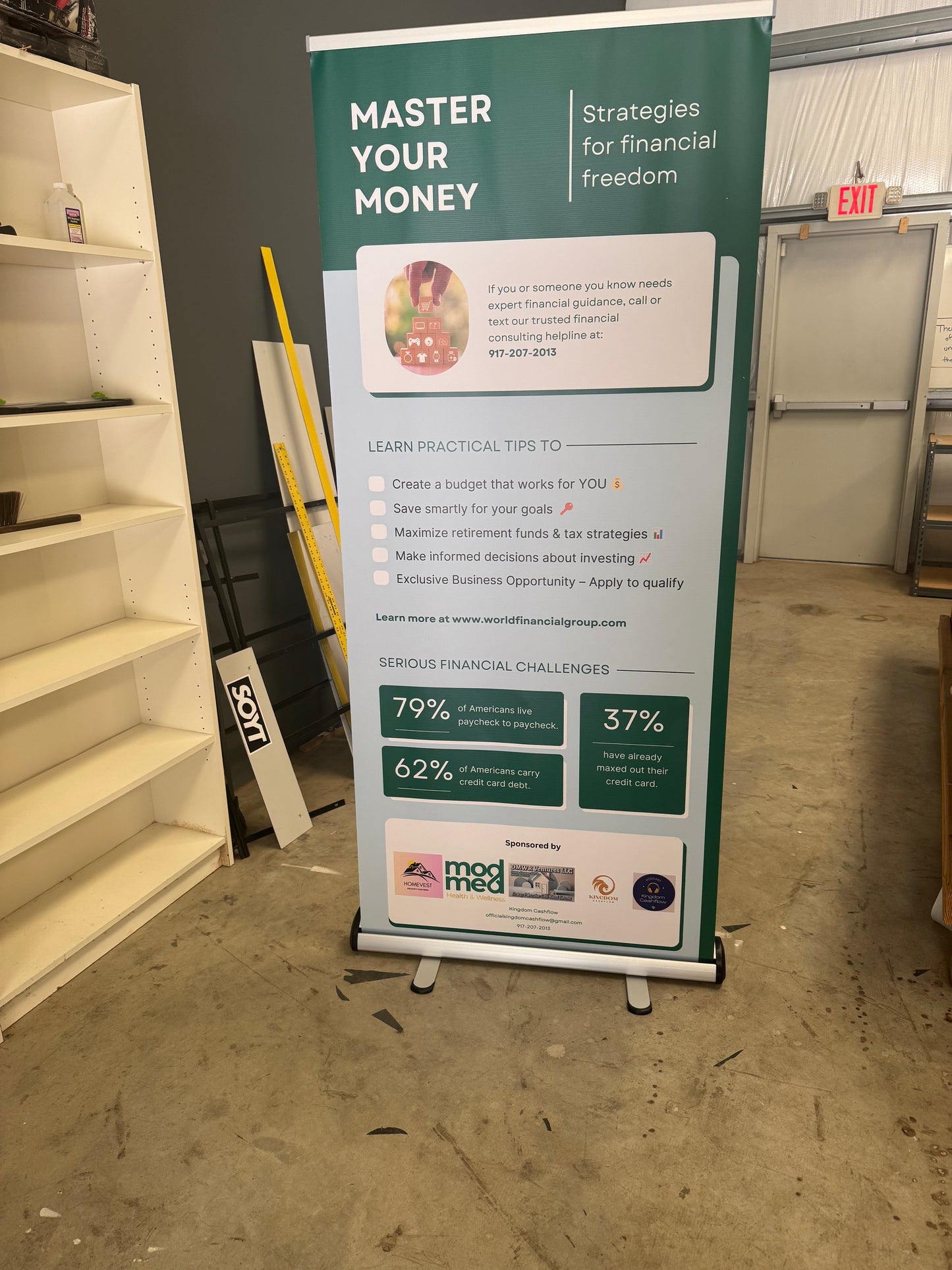 Premium Retractable Conference Banner - Fast Shipping & Affordable Pricing Roll Up Banner Show Off Your Threads