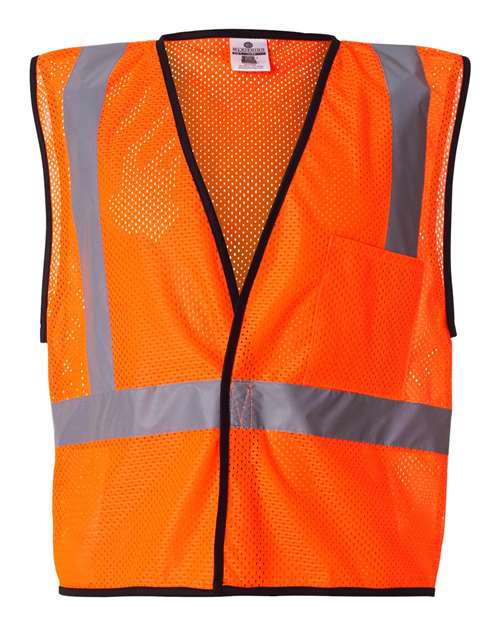 Economy Single Pocket Hook-And-Loop Mesh Vest - Kishigo 1193-1194 | ANSI Class 2 Safety Vest Kishigo S/M Orange