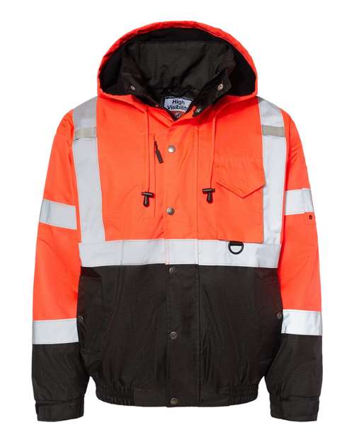 Ripstop Bomber Jacket - Kishigo | Durable, Waterproof, and High-Visibility Kishigo Small Fluorescent Red