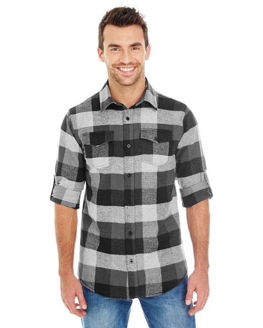 Custom Plaid Flannel Shirt – Modern Fit, Durable & Comfortable SOYT Printing Company Small Black/ Grey
