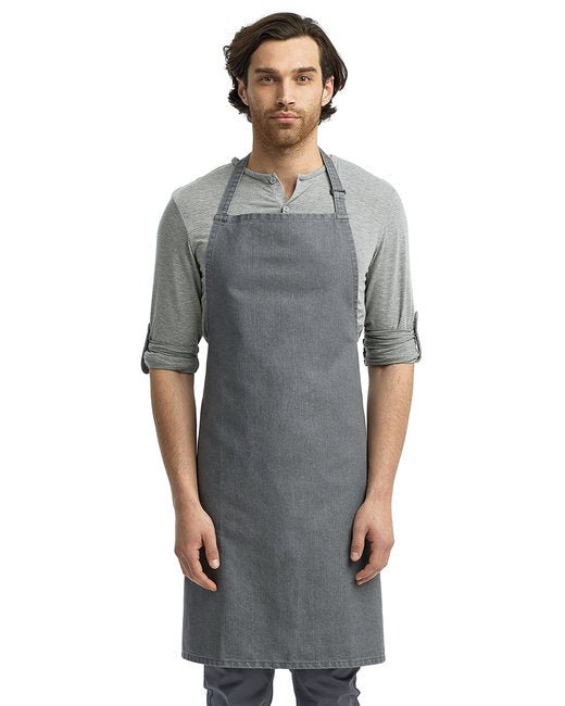 Custom Recycled Bib Apron – Eco-Friendly & Adjustable Neckband SOYT Printing Company Grey Denim