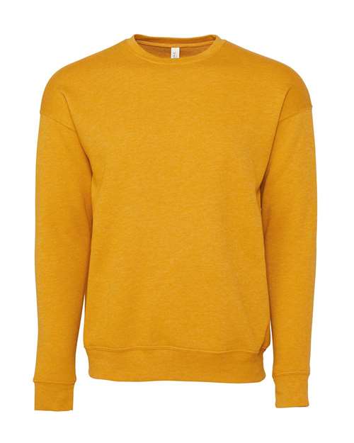 Sponge Fleece Drop Shoulder Crewneck Sweatshirt - BELLA + CANVAS | Soft, Modern, and Unisex Bella Canvas Small Heather Mustard