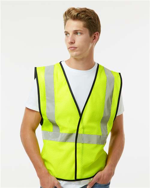 Hook-And-Loop Mesh Vest - Kishigo 1571-1572 | Lightweight and Adjustable Visibility Kishigo S/M Lime Green