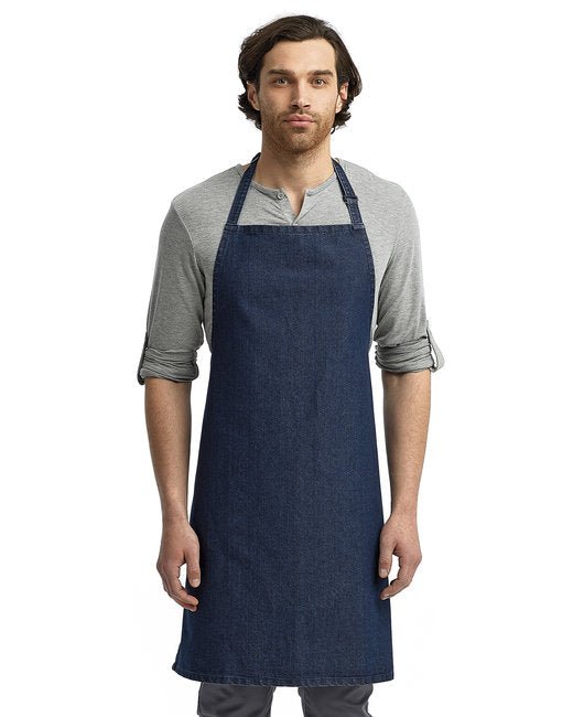 Custom Recycled Bib Apron – Eco-Friendly & Adjustable Neckband SOYT Printing Company Indigo Denim
