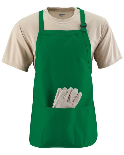 Custom Full-Length Apron with Pockets – Adjustable Neck Strap SOYT Printing Company Kelly Green