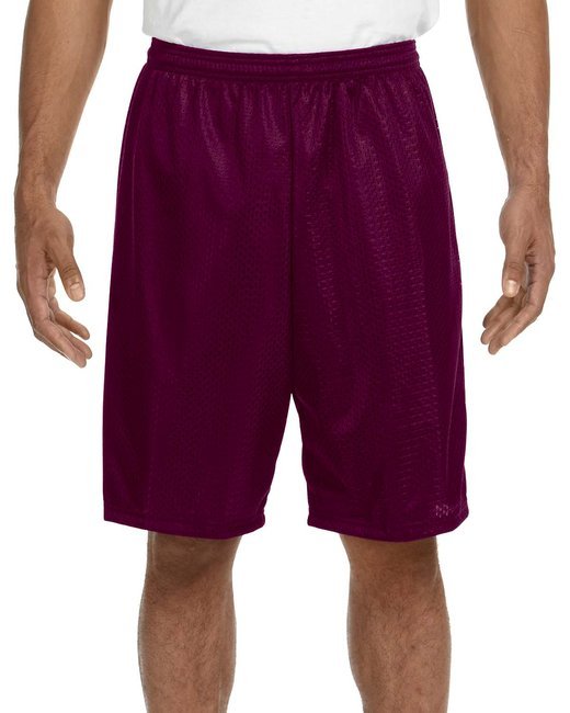 Custom Tricot Mesh Shorts – 9-Inch Inseam & Moisture-Wicking Design Shorts A4 Small Maroon