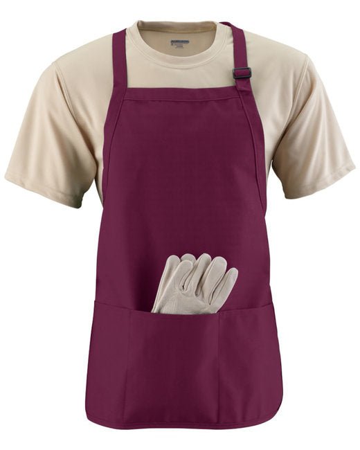 Custom Full-Length Apron with Pockets – Adjustable Neck Strap SOYT Printing Company Maroon