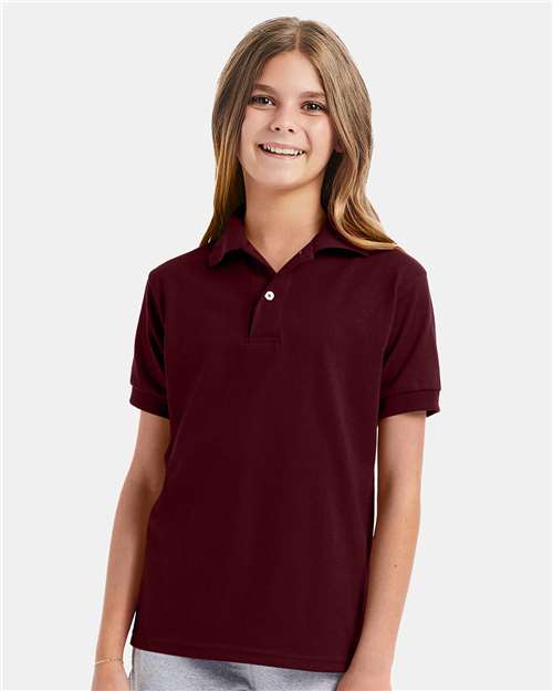 Youth Ecosmart® Jersey Polo - Hanes | Sustainable, Durable, and Comfortable Hanes