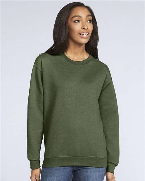 Softstyle® Midweight Crewneck Sweatshirt - Gildan | Comfortable, Durable, and Eco-Friendly Gildan Small Military Green