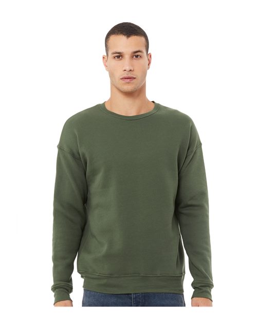Sponge Fleece Drop Shoulder Crewneck Sweatshirt - BELLA + CANVAS | Soft, Modern, and Unisex Bella Canvas Small Military Green