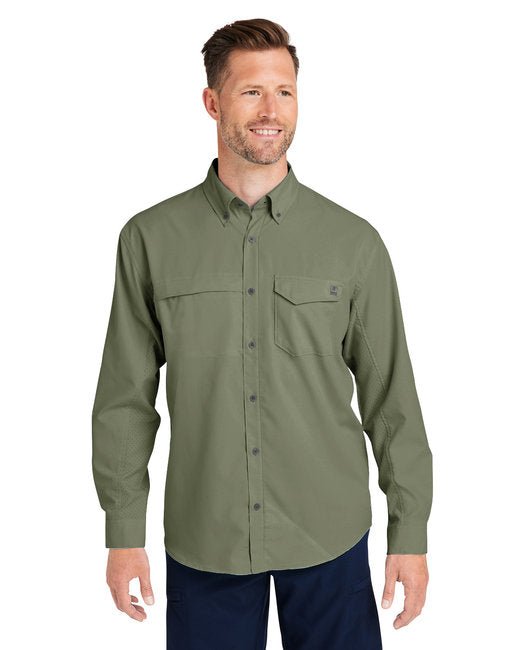 HUK Men's Tide Point Long Sleeve Shirt – Protective, Moisture-Wicking, and Breathable Huk Small Moss Green