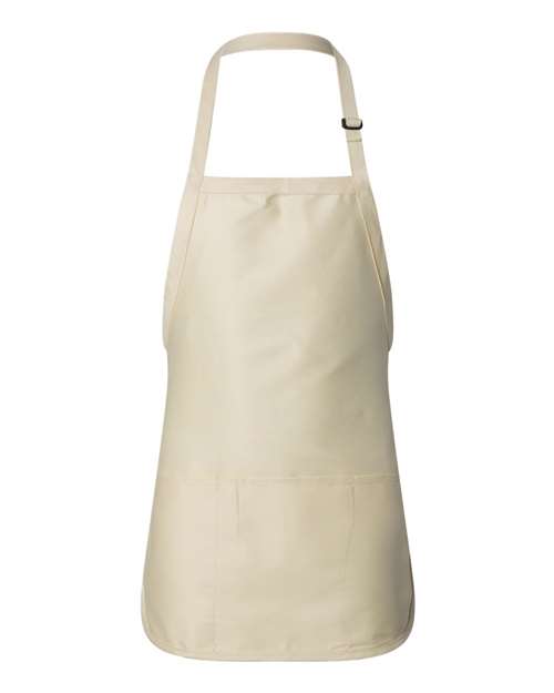 Full-Length Apron With Pouch Pocket - Q-Tees | Customizable and Functional Q-Tees One Size Natural