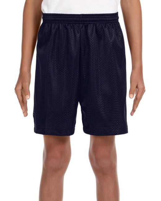 Custom Youth Mesh Shorts – 6-Inch Inseam & Moisture-Wicking SOYT Printing Company X-Small Navy Blue