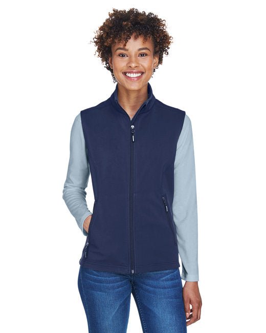 CORE365 Ladies' Cruise Two-Layer Fleece Bonded Soft Shell Vest – Water-Repellent, Stylish, and Functional Core365 X-Small Navy Blue