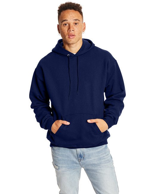 Hanes Adult Ultimate Cotton® Pullover Hooded Sweatshirt – Durable, Warm, and Comfortable Hanes Small Navy Blue