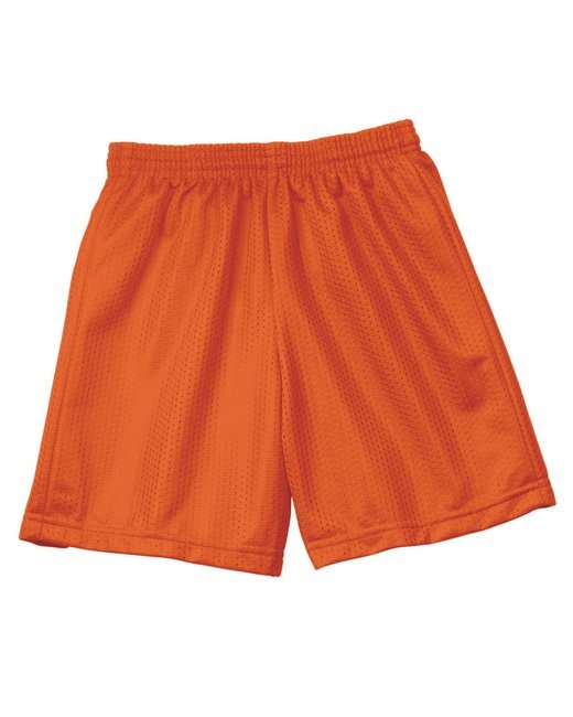 Custom Youth Mesh Shorts – 6-Inch Inseam & Moisture-Wicking SOYT Printing Company X-Small Orange
