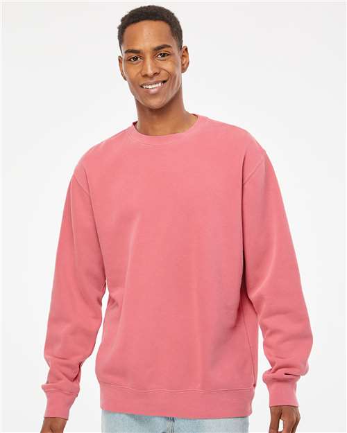 Midweight Pigment-Dyed Crewneck Sweatshirt - Independent Trading Co. | Durable, Classic, and Customizable Independent Trading Co Small Pink