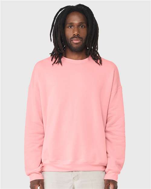Sponge Fleece Drop Shoulder Crewneck Sweatshirt - BELLA + CANVAS | Soft, Modern, and Unisex Bella Canvas Small Pink