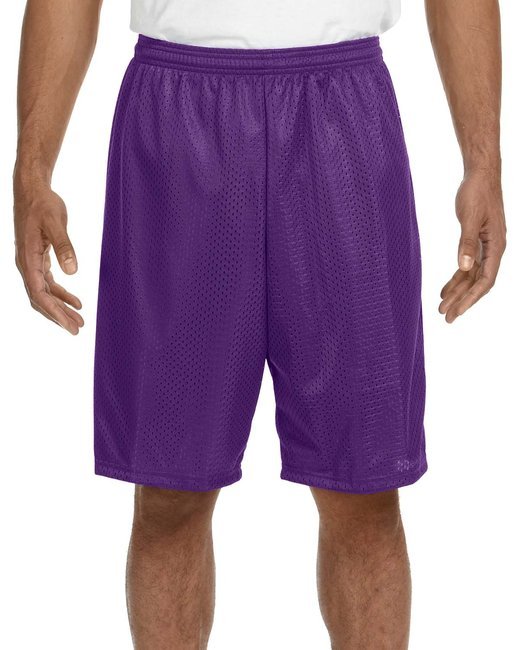 Custom Tricot Mesh Shorts – 9-Inch Inseam & Moisture-Wicking Design Shorts A4 Small Purple